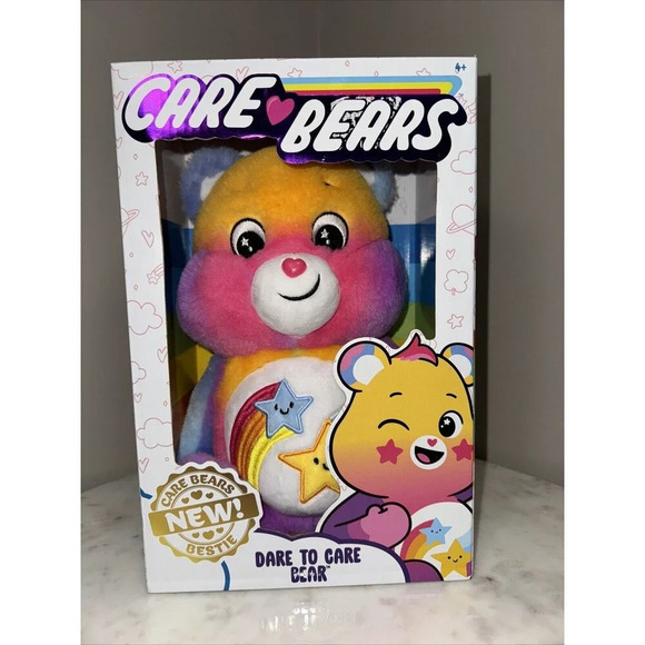 CARE BEARS Bestie 14" Stuffed Plush DARE TO CARE BEAR Multicolor BRAND NEW 2023 - Picture 1 of 3